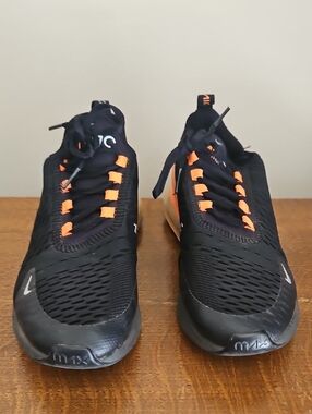 Nike Black Sneakers with Orange Lace Loops